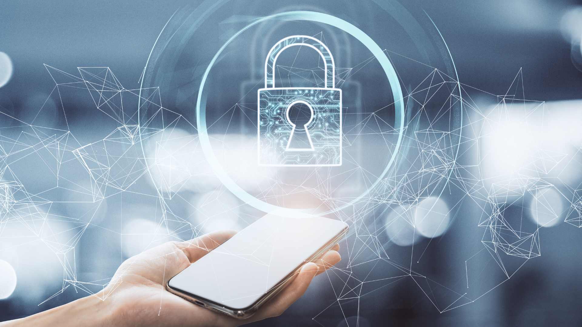 An image of a lock coming out of a cell phone
