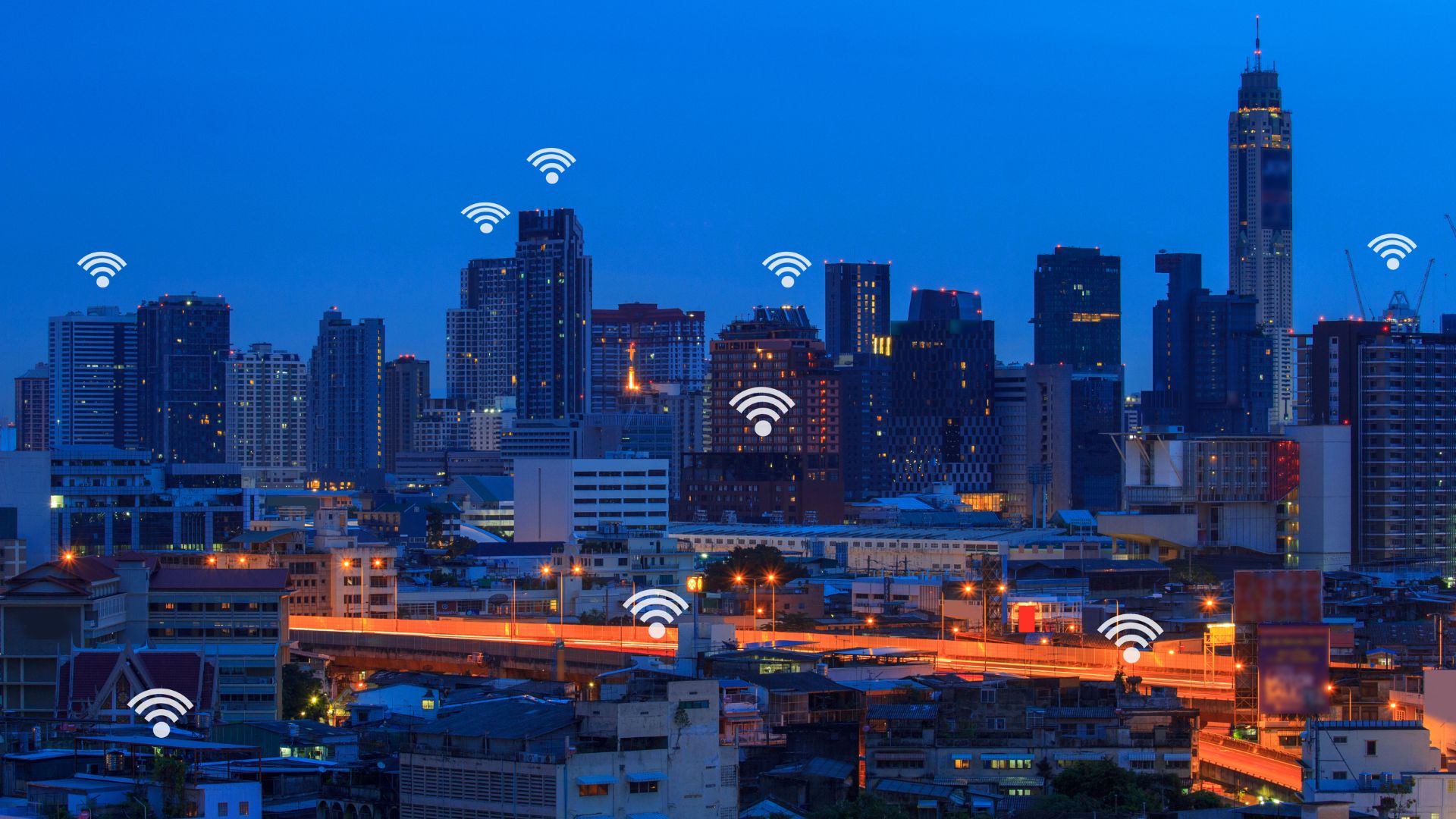 wifi signals coming from a city