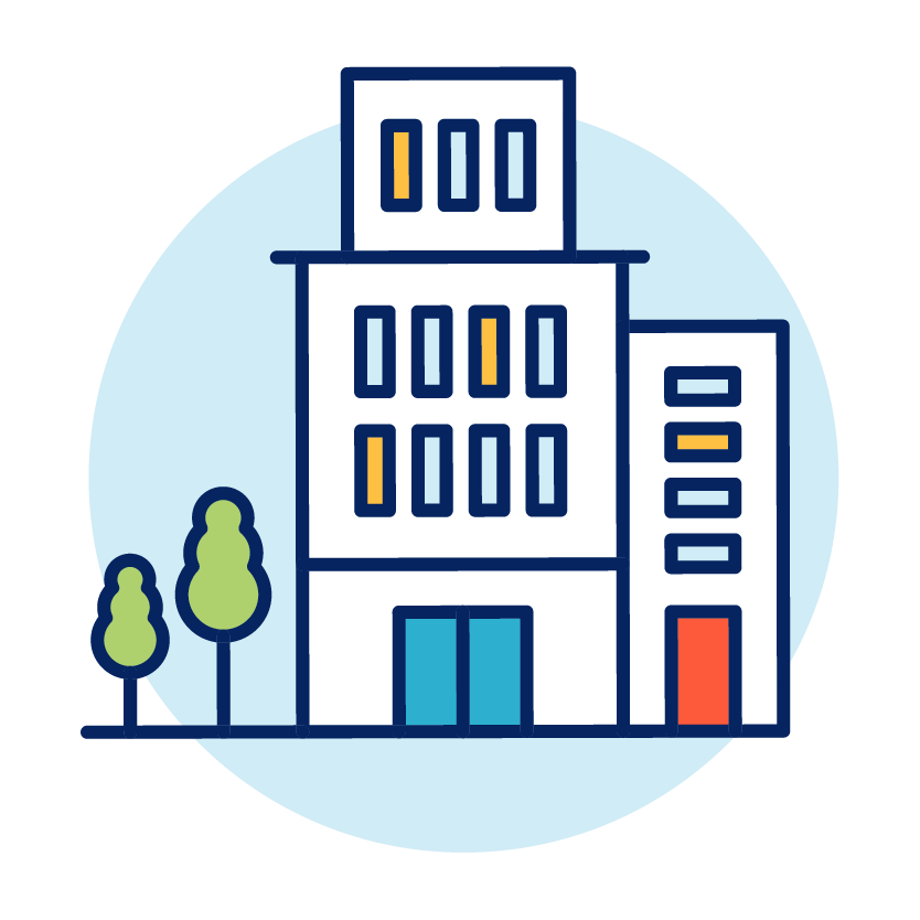 An icon of a corporate building