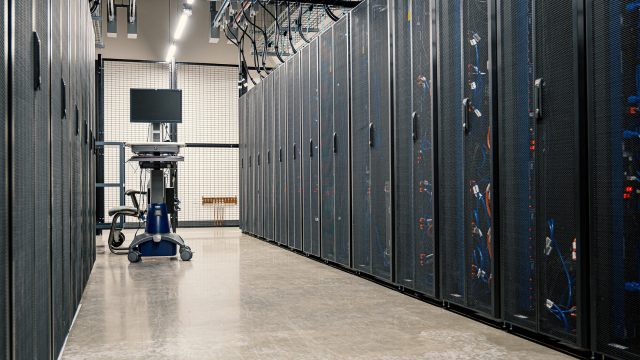 Cabinets and equipment inside a data center