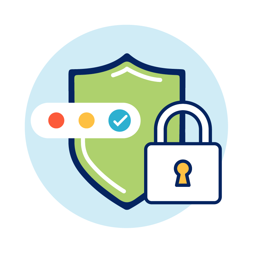 An Icon of a shield and a lock